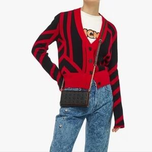 MCM Aren Crossbody Wallet On The Chain In Monogram Black